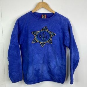 Vintage Dagoli Celebrating Woman Crewneck Sweatshirt Size Small Violet Blue